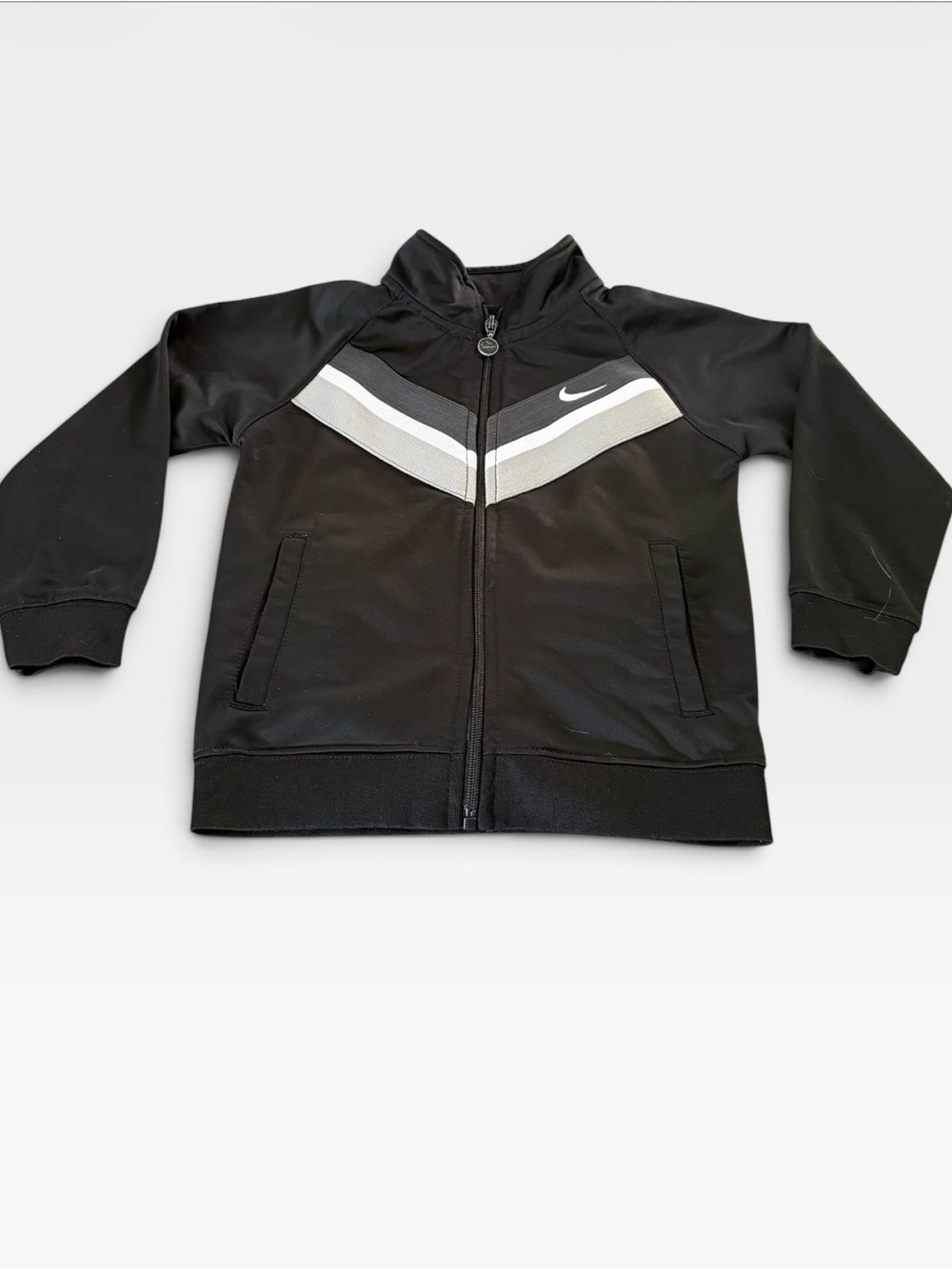 Nike Boys Track Jacket Black Gray Zip Up 4T